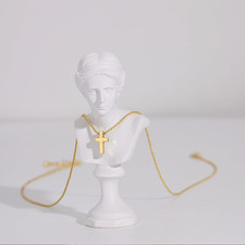 Easter Basket Stuffer Cross Necklace for Women Girls, Dainty 14K Gold Silver Pla