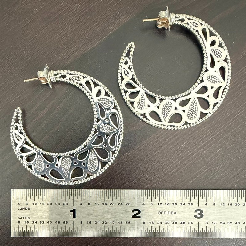LAGOS SS Lg Open Filigree Hoop Earring