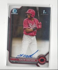 2022 Bowman Chrome Prospect Yerlin Confidan AUTOGRAPH Reds