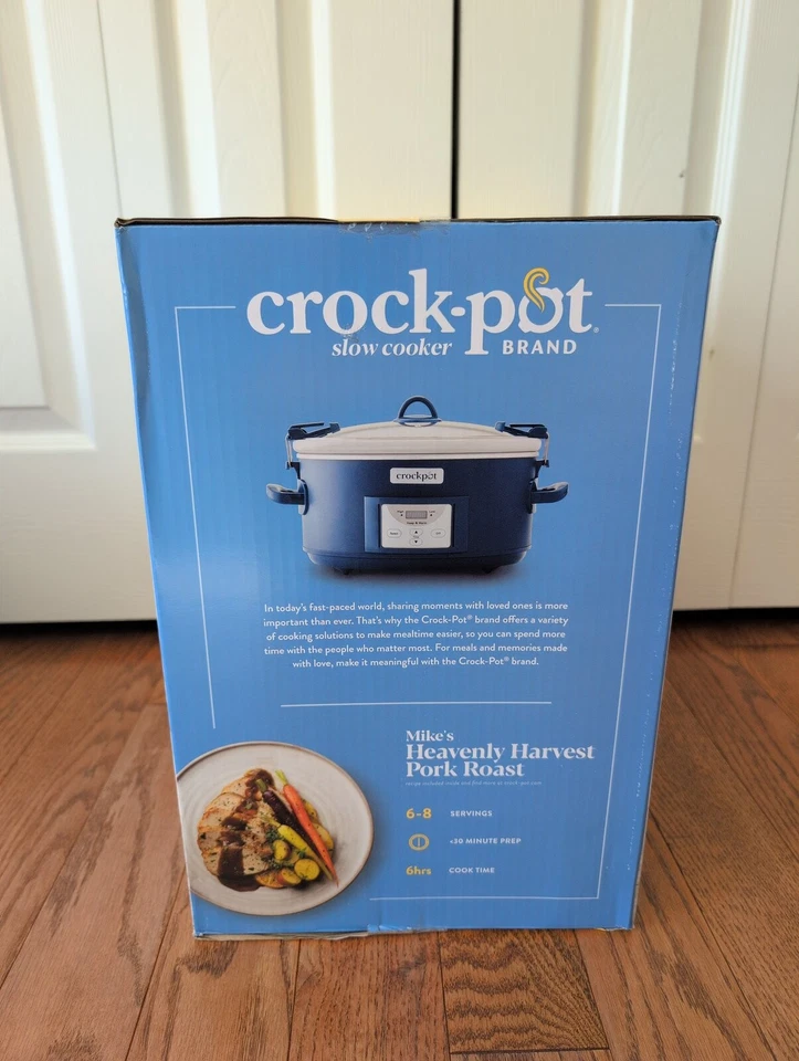 Crock-Pot 7qt One Touch Cook & Carry Slow Cooker Blue Locking Lid Programmable - Image 2 of 4