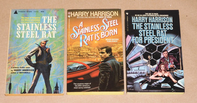 HARRY HARRISON Lot 3 THE STAINLESS STEEL RAT; For President; IS BORN   all VGC!