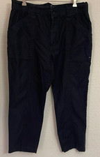 Tommy Hilfiger Cotton Viscose Black Pants Size 12 High Rise Elastic on Waist