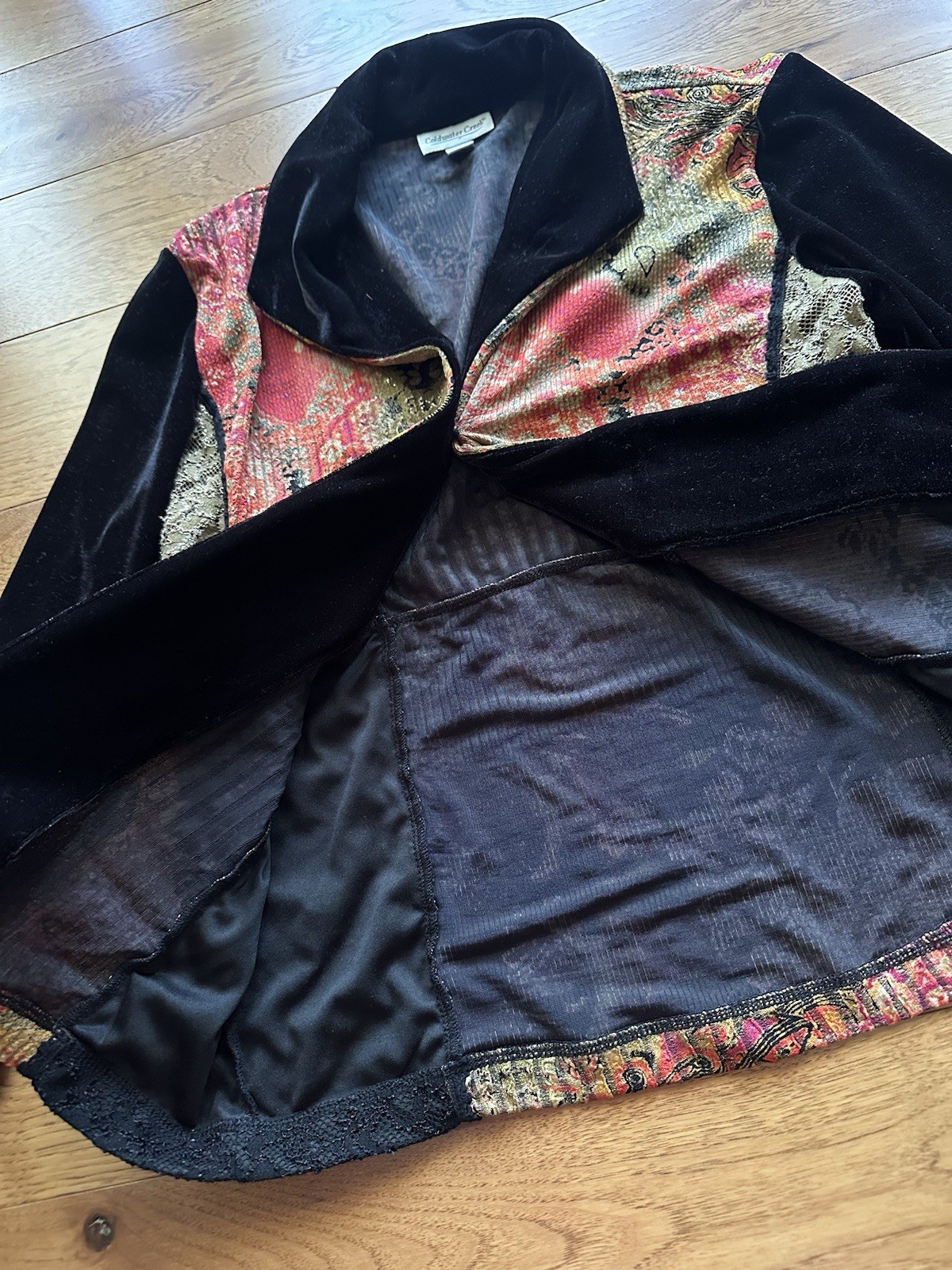 Coldwater Creek Velvet Patchwork Button Blazer Mi… - image 6