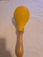 LP Latin Percussion Yellow Maraca - Single, Wood Handle
