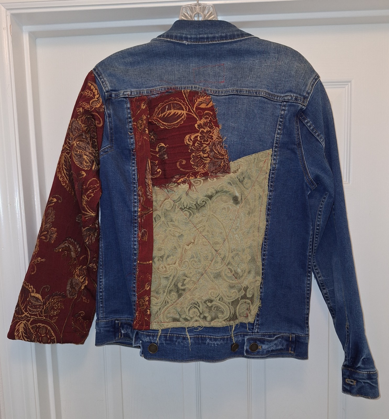 Boho GIGI Denim Jacket Customized Patchwork Tapes… - image 3