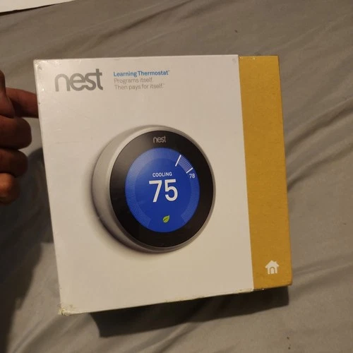 Google Nest 3rd Gen Smart Learning Thermostat - Stainless Steel (T3007ES)