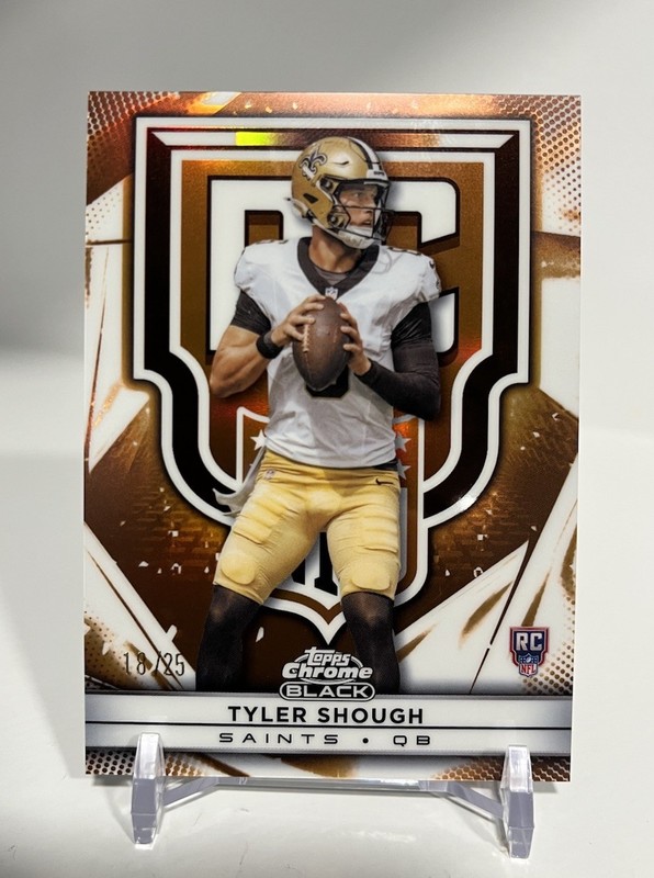 2025 Topps Chrome Black Tyler Shough Orange Rookie Design Variation /25