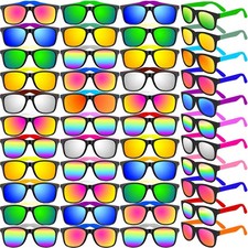 64 Pcs Adult Kids Sunglasses Bulk with UV Protection,16 Colors Neon 80s Retro...