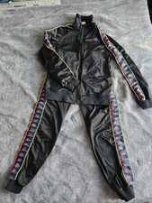 Kappa Tracksuit. Zip-up Jacket and Trousers. Size S. Black.