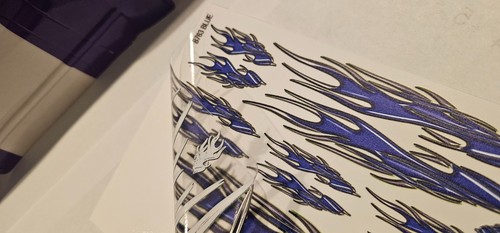 NOT CUT-B763 BLUE FLAMES-RC Car Clear Matte Finish Vinyl Sticker Sheet - Picture 2 of 5