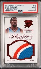 KEVIN DURANT PSA 9 2012-13 PANINI FLAWLESS #38 GAME-WORN PATCH RUBY /15 Pop 1