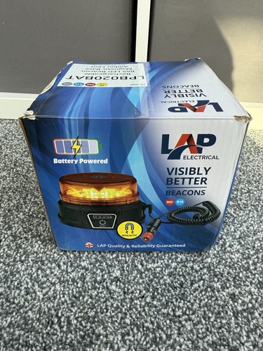 LAP ELECTRICAL LOW PROFILE LED BATTERY POWERED MAGNETIC AMBER BEACON - Picture 4 of 5