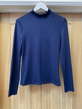 Dünner Strickpullover Damen Primark dunkelblau hochgeschlossen Größe 6-8