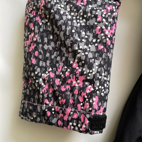 The NORTH FACE Black Gray Pink Hooded FULL ZIP Winter JACKET Girls MEDIUM 10/12 - Picture 2 of 4