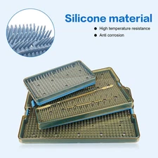1Set Dental Silicone Sterilization Tray Case Disinfection Box with Mat S/M/L US