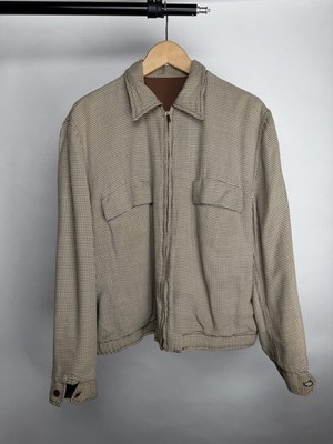 Vintage 1950s Rayon Gabardine Reversible Houndstooth Ricky Jacket