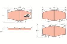TRW Bremsbeläge GDB797 Toyota 4-Runner (N13)(1989->) 3,0 - 105 kW 142 PS 12V