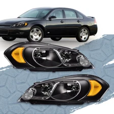 Black Housing Amber Corner Headlight Lamps Fits 06-16 Chevy Impala Limited 2X