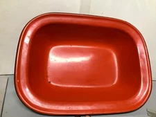 VTG Mid-Century Modern Mod 60s 70s Orange Ganite/Enamel Baking Pan Rectangle