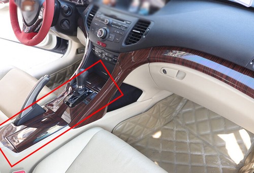 Recorte de panel de cambio de engranajes para consola central grano de madera 5 piezas para Acura TSX 2009-2014 - Imagen 2 de 6