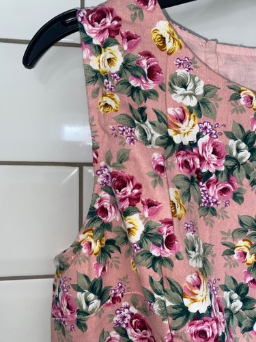 LINDY BOP Tea Party Pink Floral Dress Size 12 Ditsy Rose Swing Vintage Retro - Picture 2 of 8