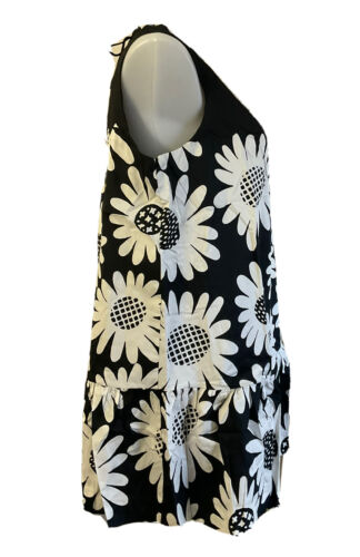 NWT-VICTORIA BECKHAM WOMENS DAISY SWING DRESS,LINED, 2XL,BLACK/WHITE,100% COTTON - Picture 4 of 11