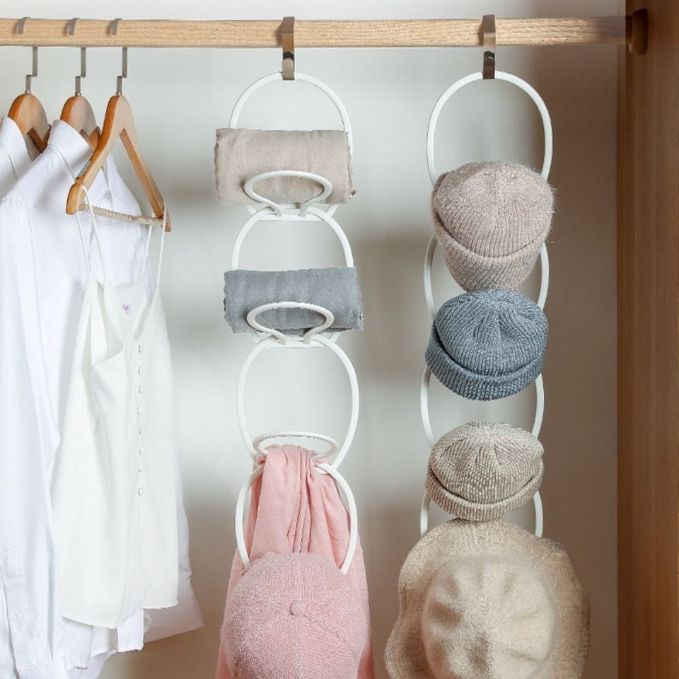 6 Pcs Wall Mounted Hat Display Holder Scarf Bag Baseball Hat Storage