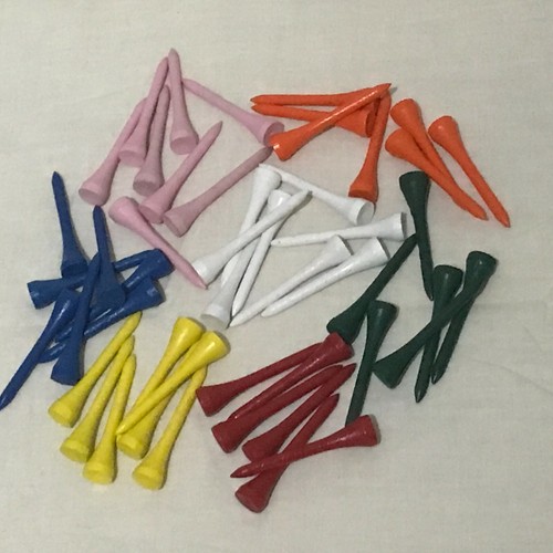 50 Quality Wooden Golf Tees 54 mm (2 1/8") White Golf Tee Red Blue Golf Tees - 第 1/11 張圖片