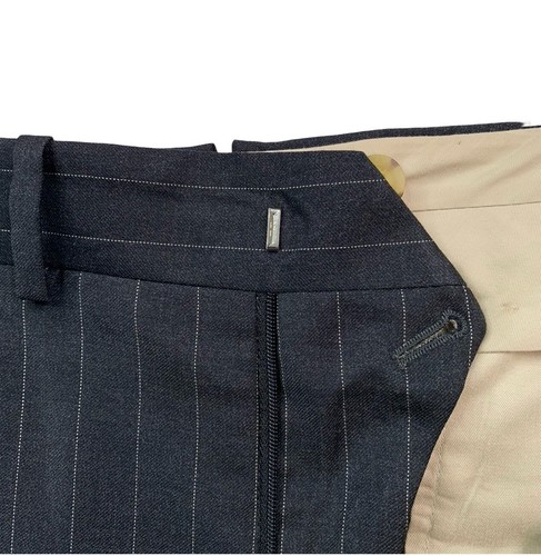 Mens 42 XL Paul Stuart " Tailored Fit " Charcoal Grey Pinstripe Wool Super 110's - Picture 15 of 21