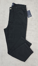 NEW GAP Womens Size 10 Classic Twill Pant Black Elastic Back NWT