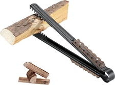 CAMPINGMOON 16-Inch Length Fireplace Firewood Tongs with Scissor Shape Serrated