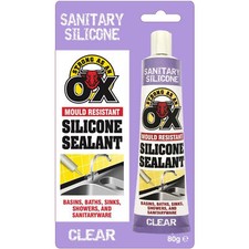 Sanitary Mould Resistant Silicone Tube Sealant Clear Waterproof Baths Sinks 80g