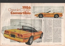 1986 Original Print 2 Ad Chevrolet Corvette Convertible OLD TRADITION f5