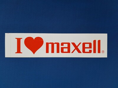 I love maxell - maxell Cassetten - Aufkleber / Sticker / 80er Jahre RAR