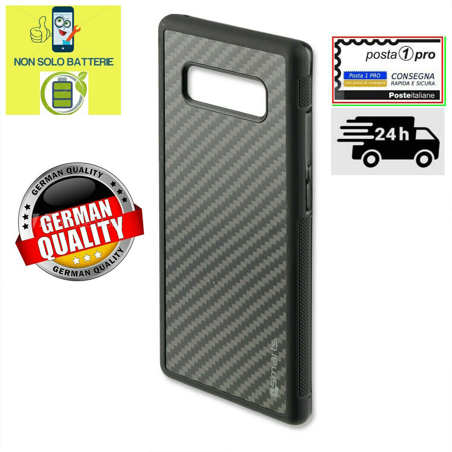 COVER CUSTODIA Per Samsung Galaxy NOTE 8 Originale CARBON FIBER CARBONIO BLISTER