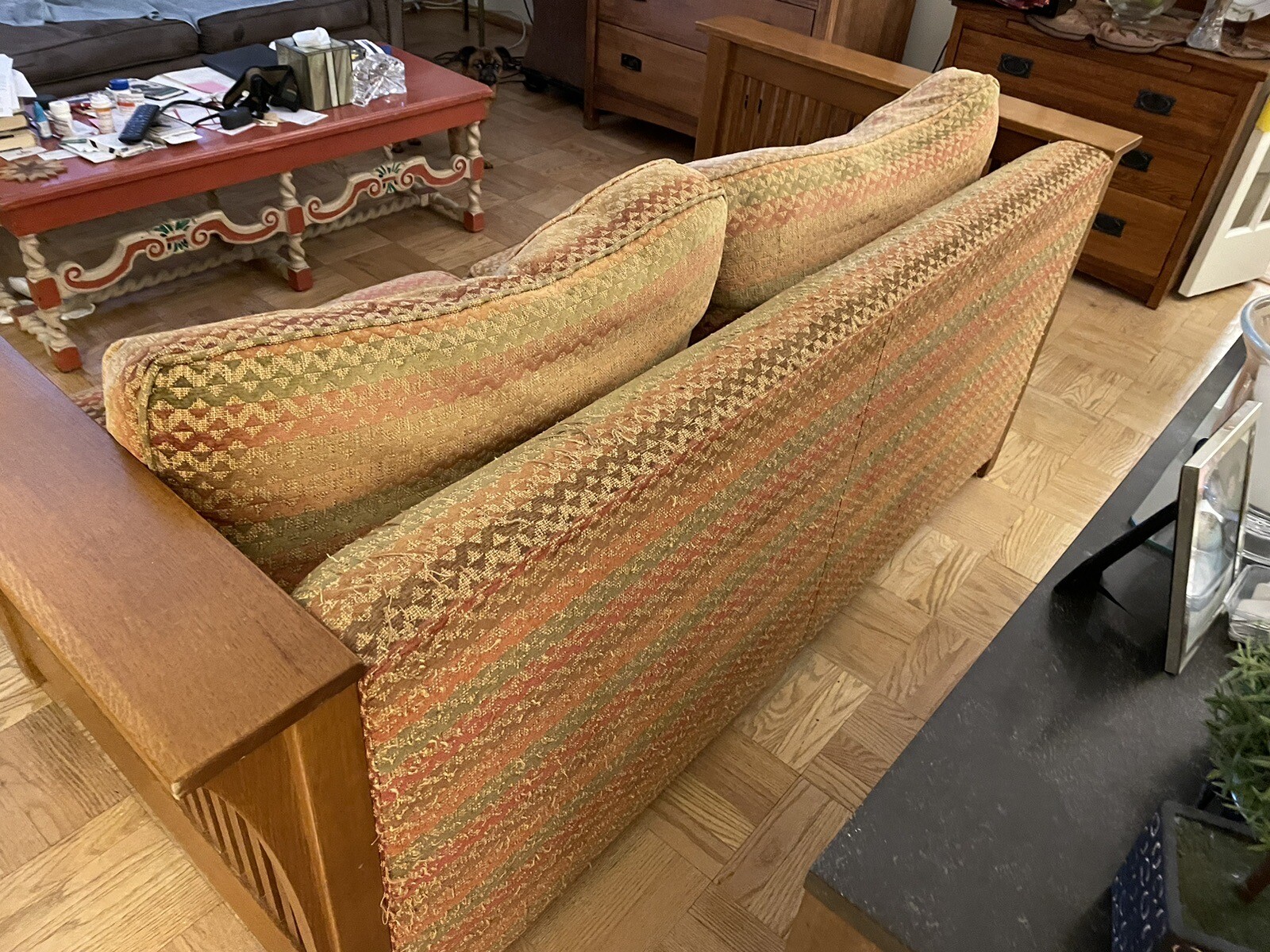 Stickley Mission Oak Arts &Crafts Fayetteville Spindle Sofa W/full size sofa bed