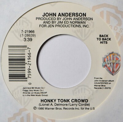 John Anderson Honky Tonk Crowd / Down in Tennessee NM NEW Hits Issue 45 7'' Vinyl