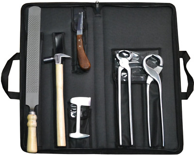 Complete 6 Pcs Farrier Hoof Care Kit in Carrying Case