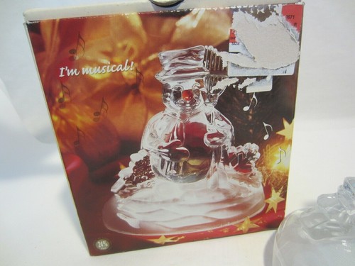 CRISTAL D ARQUES Frosty 24% Bleiglas Schneemann Figur Spieluhr OVP - Bild 3 von 6