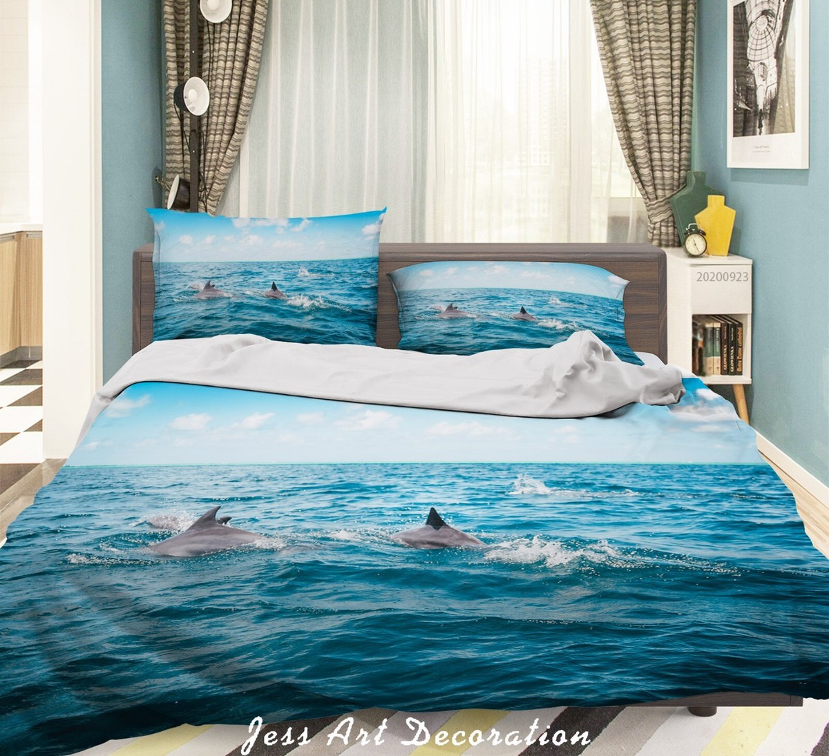 3D Dolphin Sea Quilt Cover Set Duvet Cover Bedding Pillowcases