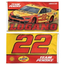 JOEY LOGANO #22 PENNZOIL SHELL 3'X5' 2-SIDED DELUXE FLAG NEW WINCRAFT 👀🏁