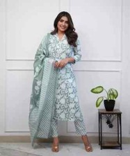 Indian Bollywood Ethnic Kurta Pant Set Pakistani Designer Top Tunic Kurti Set