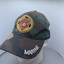 USMC Marine Corps - Woodland Camouflage Cap Strapback Embroidered Hat Marines