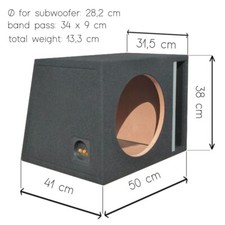 1 B1250s cassa trapezoidale porta americana per subwoofer 30 cm diametro cofano