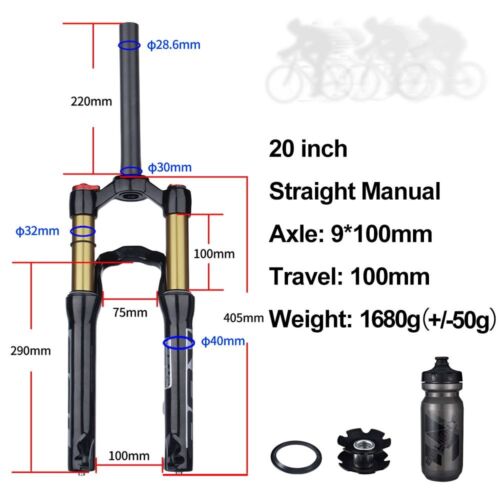 20/24inch MTB Bicycle Fork Barrel Shaft Resilience Front Suspension Air Fork - Picture 7 of 30