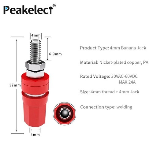 10PCS Safety 4mm Binding Post Banana Socket Panel Mount Test Probe Connector - Picture 4 of 6