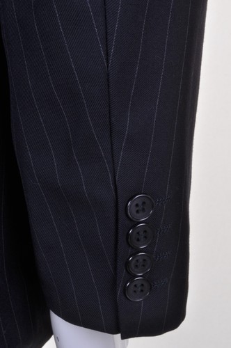 AUSTIN REED Vintage Virgin Worsted Wool Suit Jacket 42R Blue Pinstripe Blazer - Picture 7 of 13