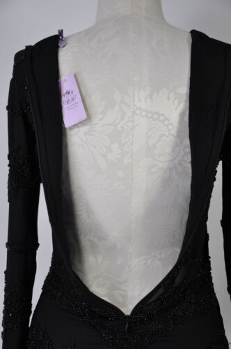 Calypso Christiane Celle Sheer Black Silk Beaded Sexy Party Micro Dress Women XS - Picture 13 of 15