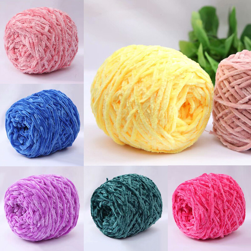 100g/Roll Chunky Crochet Chenille Milk Baby Velvet Knitting Wool Soft Yarn  DIY