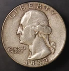 1952 WASHINGTON QUARTER 90% SILVER- FROM AN OLD COLLECTION LOT 5819